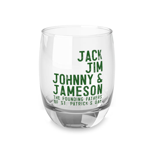 Jack, Jim, Johnny, Jameson The Founding Fathers of St Patricks Day Whiskey Glass